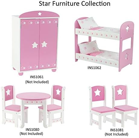 Emily Rose 18 Inch Кукла Furniture for American Girl Dolls | Double Кукла Bunk Bed, Includes Reversible Кукла Beding |
