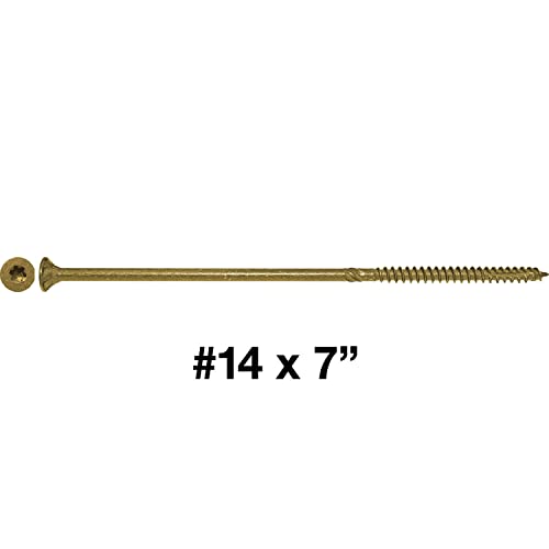 14 X 7 е Удължен златен звезден дървен винт Torx/Star Drive Head (1 паунд - 22 прибл. Брой витла) - Многофункционална