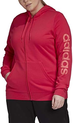 adidas Women ' s Essentials Cotton Fleece 3-Stripe Full Zip Hoodie