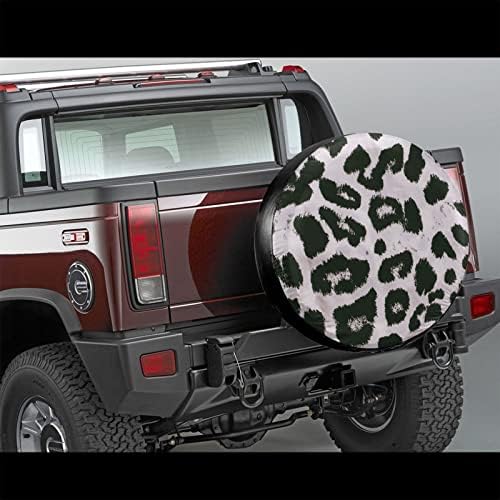 WDNGNDT Леопард Black and White Spare Tire Cover Универсални Капаци за Колелата Jeep SUV Trailer