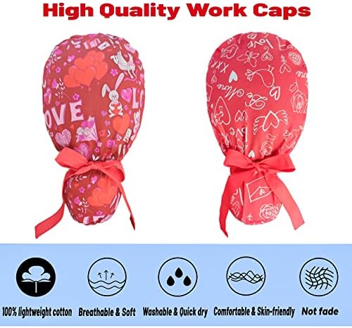 YUESUO 2 Pack Working Cap with Buttons and Sweatband,Памучни Работни Шапки с Регулируем Кон Опашка Pack for Women