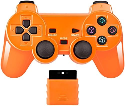 Безжичен контролер 2.4 G Съвместима с Sony Playstation 2 PS2 (оранжев+зелен)