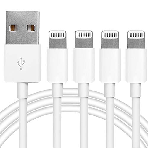 4 пакет (и) Оригиналът [Apple ПФИ Сертифициран] Зарядно устройство Lightning към USB Кабел Съвместим iPhone 13/12/11 Pro/11/XS MAX/XR/8/7/6s Plus,iPad Pro/Air/Mini,iPod Touch