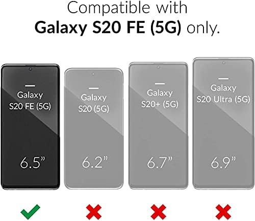 SURAZO Кожен портфейл Калъф е Съвместим с Samsung Galaxy S20 FE 4G 5G - RFID Слотове за карти и джоб за пари - Безопасна