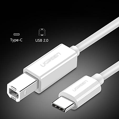WFS High Speed Type-C Printer Кабел USB C to USB 2.0 B Printer Scanner Кабел Cord for Laptop,Work with Electronic Music Instrument/Piano Charging Кабел (Дължина : 1.5 m)