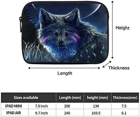 Fantasy Mystic Wolf Tablet Sleeve Bag 9.7 Съвместим с iPad Air/Air 2 9.7 инча, Тънък Калъф За таблет Калъф за Носене iPad