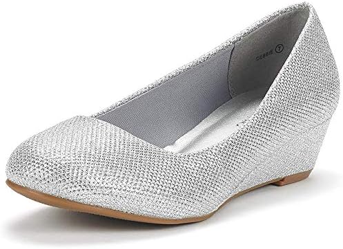 DREAM PAIRS Women ' s Деби Mid Wedge Heel Помпа Shoes