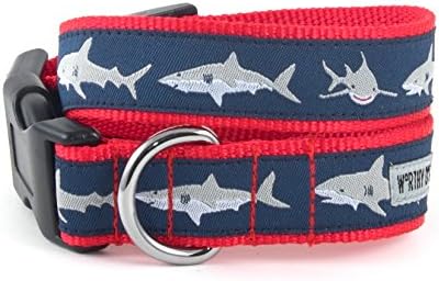 The Worthy Dog Jaws Shark Pattern Регулируема Дизайнерски Нашийник за домашни кучета , Синьо, XL