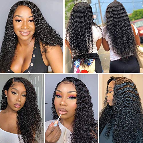 LUMIERE T Part Deep Wave Lace Front Wigs Human Hair 13x5x1 Lace Front 20 Inch, Deep Wave Swiss Дантела Wigs for Black Women Middle Part Deep Wave Wigs Bleached Knots with Baby Hair Pre Plucked
