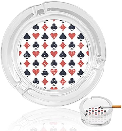 Покер Palying Карта Само За Пепелник Стъклен Цигара Пура В Пепелника Потребителски Пушач На Притежателя, Кръгъл Калъф