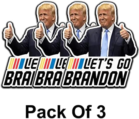 Let ' s Go Brandon Car Bumper Sticker Рибка Decal FJB Sticker - Meme Sticker - 7 Inch x 3 Inch Pack of 3