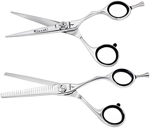 Kissaki KT Series Hair Ножици KT08 5.5 inches Professional Hair Cutting Ножици & KT08 6.0 inches 29 зъб Thinning Hair Shears Combo