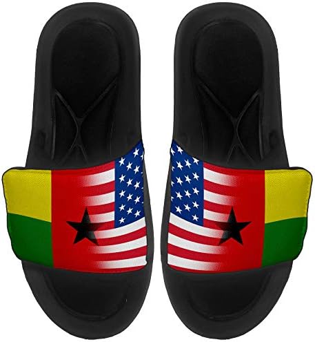 ExpressItBest Sushioned Slide-On Sandals/Пързалки за мъже, жени и младежи - на знамето на Гвинея-Бисау - Знамето на Гвинея-Бисау