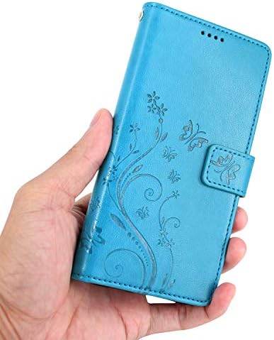 Lacass Floral Butterfly ПУ Leather Flip Портфейла Case Cover Kickstand с Отделения за карти и каишка за китката за Google