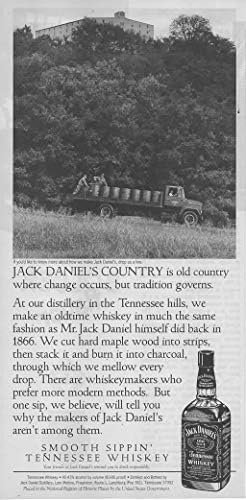 Реклама в списанието: 1998 Jack Daniels Old No 7 Tennessee Whiskey,Старата държава, където се случват промени, но са въпрос