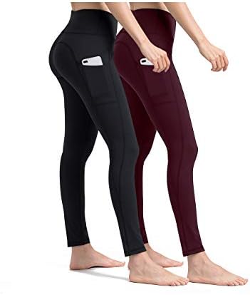 ALONG FIT Yoga Pants for Women 2 Pack Legging with Pockets, Compression-Workout-Leggings Корема-Control-Yoga Shorts 2 Pack