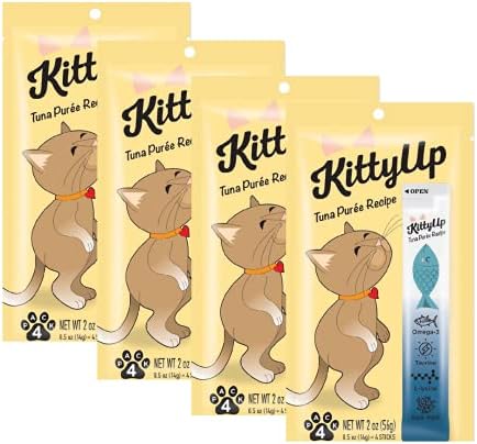 Кити Up - Lickable Cat Treat Pouches for Indoor Cats - All Natural Daniele Puree Tube Treats - Kitten and Senior Soft