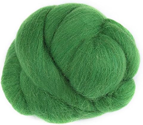 wmLzhen Natural Wool Roving Bulk, Super Spinning Wool, Wool Roving Top for Felting, Soft Felting Wool Supplies for Hand