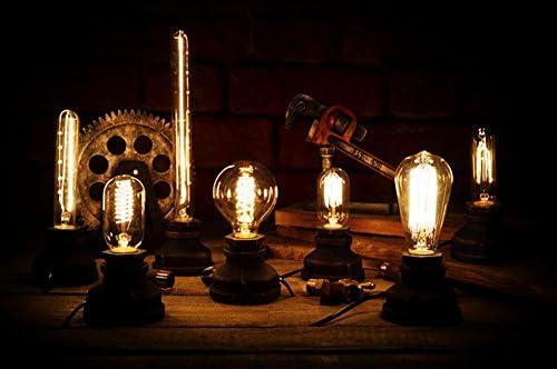 XIHOME Vintage American Village Style Desk Light Creative Table Lamp Желязо и Стомана Water Pipe Table Night Lights,Селски