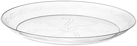 [20 Граф] Украсете 6-инчов десертни чинии Кристално Чист Еднократен сверхпрочным пластмаса, идеално подходящ за сватба