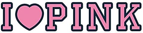 WitnyStore I Love Pink Sticker - Multisurface Decal - Издръжливи и водоустойчиви Розови етикети Любовник за Автомобили, Камиони RVS Windows Шкафчета Лаптопи и други - 1.5 W x 5.5 L, Розов фон