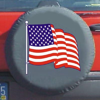 Обтягивающая черна капачка резервна гума бънджи P205/70R15, P215 / 65R16 (американски флаг)