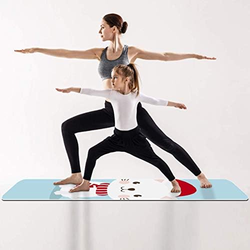 Unicey Сладък Картун Котка Yoga Mat Thick Non Slip Yoga Mats for Women&Girls Exercise Soft Mat Pilates Mats,(72x24 инча, дебелина 1/4 инча)