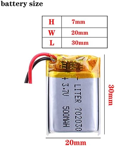 Литър 3,7 На 500 ма 702030 Lipo Батерия Литиево-йонна полимерна Батерия