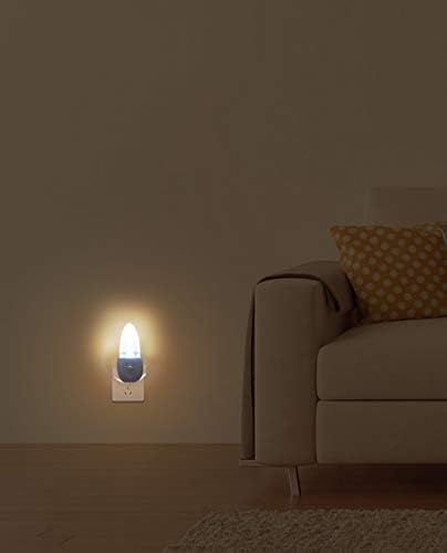 Multicolor LED Night Light 4 Bubble PACK with Pattern to Dusk Dawn Sensor, Rotating 8 Colors, Plug in Night Light for