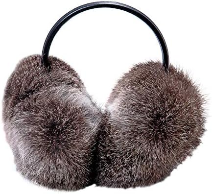 Топли кожени дамски слушалки от естествена кожа Заек
