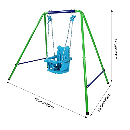Autobestown Secure Hanging Swing, Folding Toddler Swing Set with Seat Chair and Safety Belt for Toddler, Indoor and Outdoor,