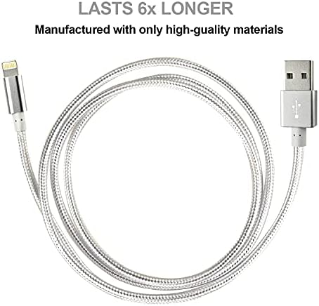 CUGUNU iPhone Зарядно, 5 Пакет 3/3/6/6/10 ФУТА Apple ПФИ Certified USB Кабел Lightning Найлонова Оплетка най-Бързият кабел