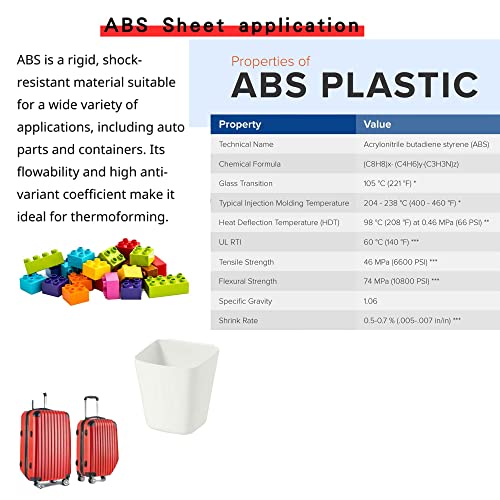 ABS Текстурирана Пластмаса Лист с дебелина 1/16 X 8 x 12 Черен