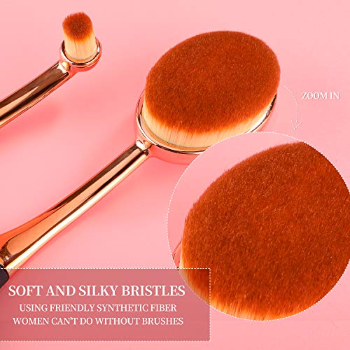 BS-MALL Фондация Face Powder Liquid Cream Oval Makeup Brushes Set Синтетични четки за грим(опаковка от 6 броя)
