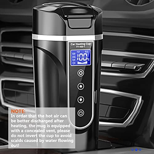 Soniker 12V/24V Smart Temperature Control Travel Coffee Mug, Преносима Автомобили Кафеена Чаша Топъл Капак, 304 Неръждаема