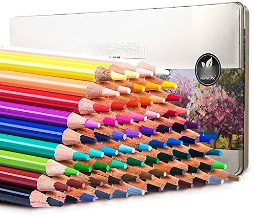 FENXIXI Цветен молив 24-72 Цветен молив Набор от Желязна кутия за Опаковане на Подарък Цветен Молив за рисуване (цвят : A, размер : 24 цвят)
