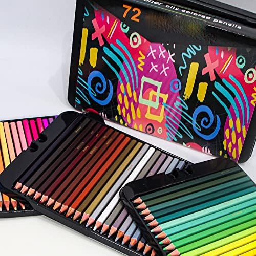 FENXIXI Цветни моливи Професионален набор от 72/120/180 цветове, Меки восъчни ядра Са идеални за рисуване на художествени скици и Оцветяване в кутия (цвят : A, размер : 180Colors)