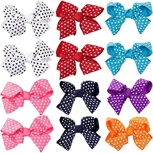 ScarvesMe 12pc Boutique Baby Girls Teens Women Solid 4.5 Hair Bows