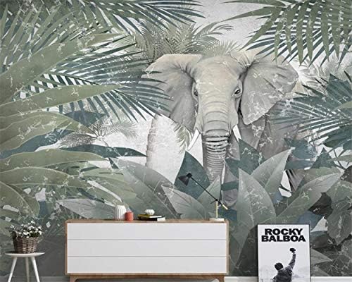 WANGC Тропическо Растение, Животно Слон 3D Тапети Фреска, Детска Стая, Детска Градина Детска Стая Фон Рисувани Стенни 177x118in