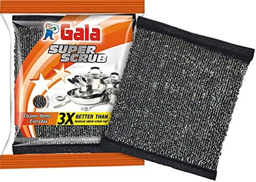 Gala Super Scrub Set – е Изработен от стомана – Черен (опаковка от 4 броя)