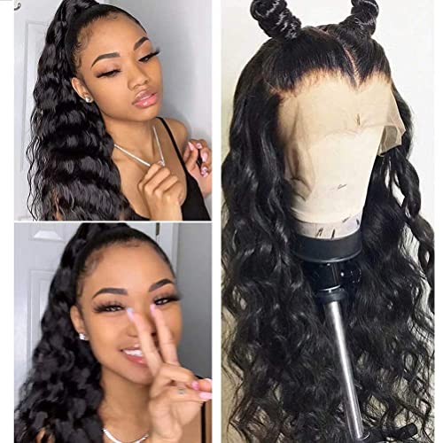 Imeya Губим Deep Wave 13x6 Lace Front Human Hair Перука for Black Women 180% Desnity Glueless Бразилски Virginiana Човешка