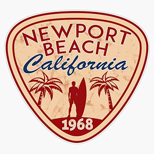 EMC Графика Нюпорт Бийч, Калифорния Сърфист Сърф Дъска За Сърф на Океана на Плажа Почивка Vinyl Водоустойчив Стикер Стикер
