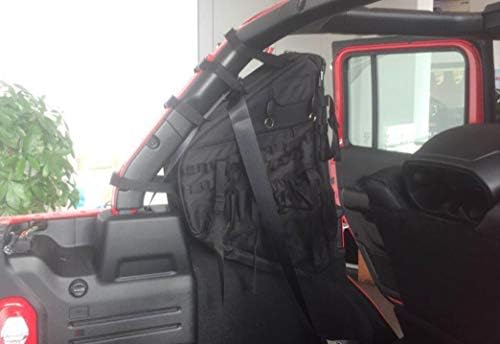 FMtoppeak Аксесоари за интериора на колата Roll Cage Чанта за съхранение е Съвместимо с 4-вратата на Jeep Wrangler JL 2018 UP (черен вляво)
