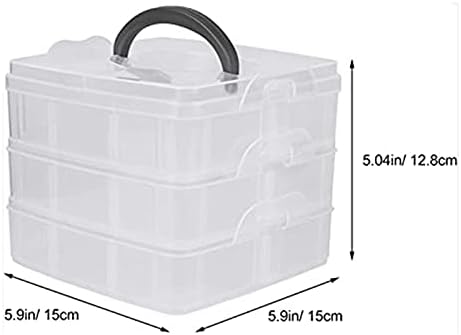 ZSM Кутия за съхранение на 2 бр. Пластмасови Кутии за съхранение на Бижута Регулируема Контейнер Подходящ за Мъниста Кутия