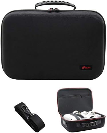 BEJOY Travel Storage Carrying Case for Oculus Quest 2, Oculus Quest All-in-one VR Gaming Headset Controllers and Accessories Travel Protective Bag, презрамка на Чанта за съхранение (черен)