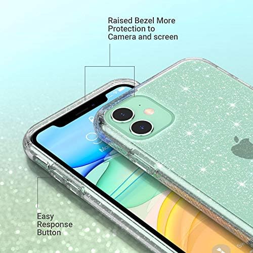 ULAK е Съвместим с iPhone 11 Case, Прозрачен Гланц Хибриден Защитен Калъф За вашия Телефон, Тънък Прозрачен Анти-Надраскване Амортизация TPU Броня Калъф за iPhone 11 6,1 инча (2019), Б