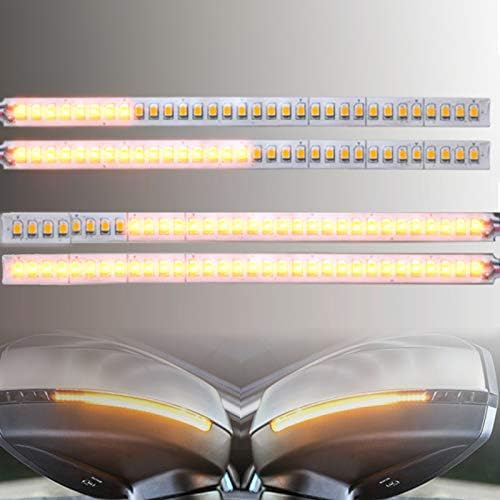 RXC 5.9 инчов Sequential LED Side Мирър Fit for Universal cars or motorcycles with 28LED Turn Signal Светлини Warning Strip Tape Signal Stickers （2Pcs）