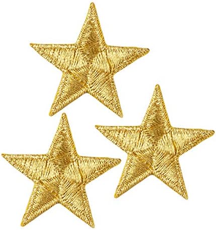 Simplicity Gold Star Applique Clothing Iron On Patch, 3шт, 1.25 x 1.25