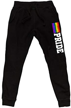 Мъжки Дъгата флаг Pride TV59 Черно Руно Фитнес Зала Jogger Спортни панталони