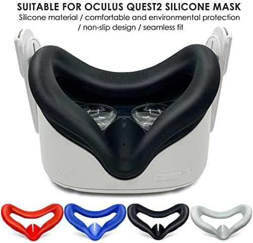 Силиконова маска VR, подходящ за Oculus Quest 2. Замяна на силиконова маска Против Пот, подходящ за слушалки Oculus Quest